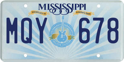 MS license plate MQY678