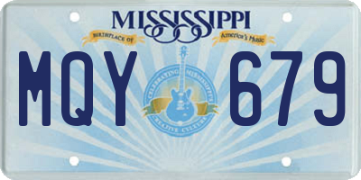 MS license plate MQY679