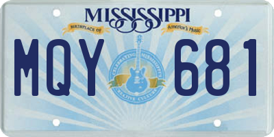MS license plate MQY681