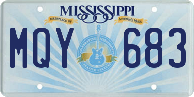 MS license plate MQY683