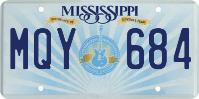 MS license plate MQY684