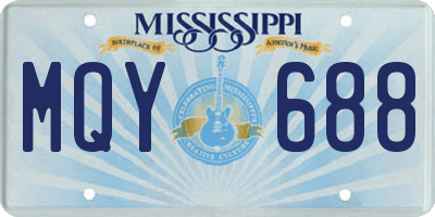 MS license plate MQY688