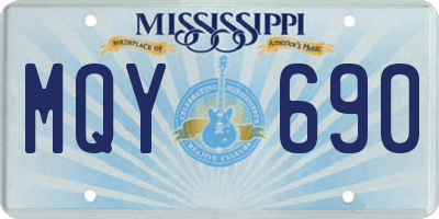 MS license plate MQY690