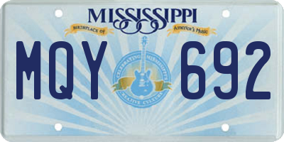 MS license plate MQY692