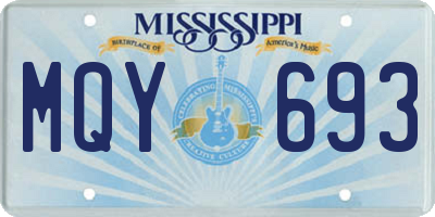 MS license plate MQY693