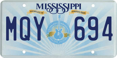 MS license plate MQY694