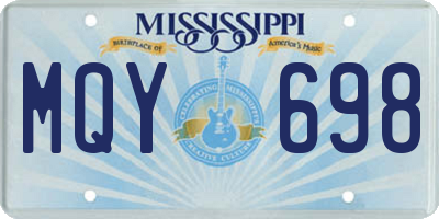 MS license plate MQY698