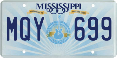MS license plate MQY699