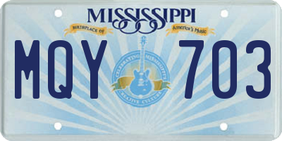 MS license plate MQY703
