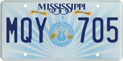 MS license plate MQY705
