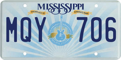 MS license plate MQY706