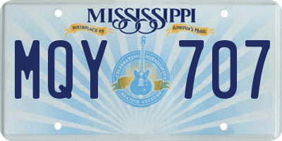 MS license plate MQY707