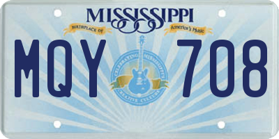 MS license plate MQY708