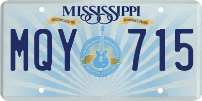 MS license plate MQY715
