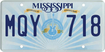 MS license plate MQY718