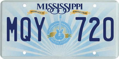 MS license plate MQY720