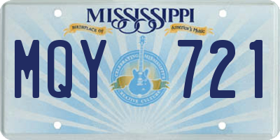 MS license plate MQY721