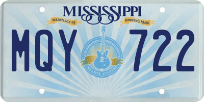 MS license plate MQY722