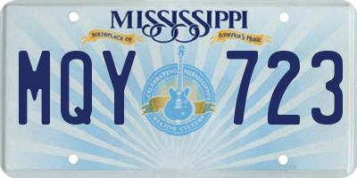 MS license plate MQY723