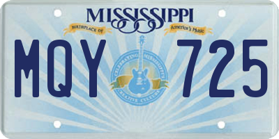 MS license plate MQY725