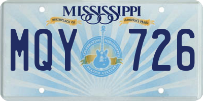 MS license plate MQY726