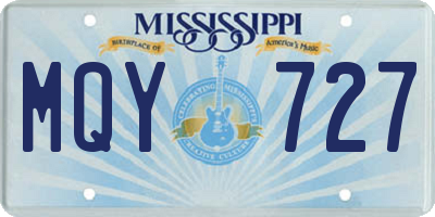 MS license plate MQY727