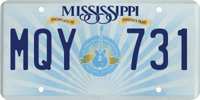 MS license plate MQY731