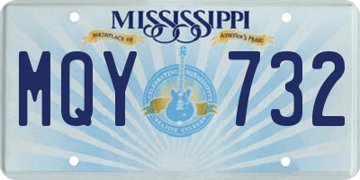MS license plate MQY732