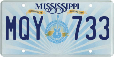 MS license plate MQY733