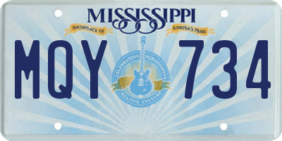 MS license plate MQY734