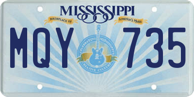 MS license plate MQY735