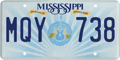 MS license plate MQY738