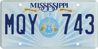 MS license plate MQY743