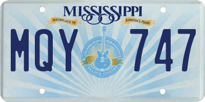 MS license plate MQY747