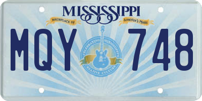 MS license plate MQY748