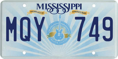 MS license plate MQY749