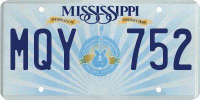 MS license plate MQY752