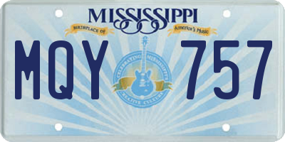 MS license plate MQY757