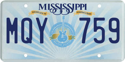 MS license plate MQY759
