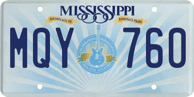 MS license plate MQY760
