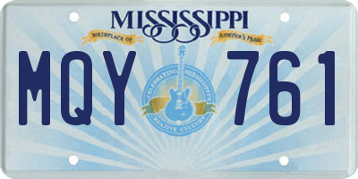 MS license plate MQY761
