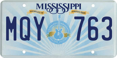 MS license plate MQY763