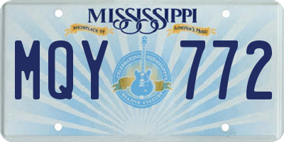 MS license plate MQY772