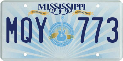 MS license plate MQY773