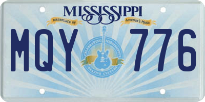 MS license plate MQY776