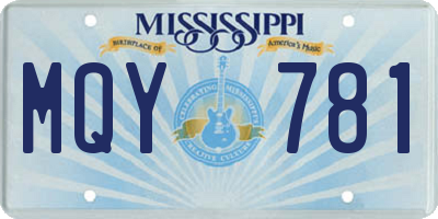MS license plate MQY781