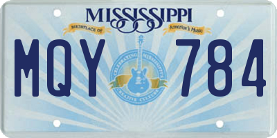 MS license plate MQY784
