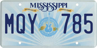 MS license plate MQY785