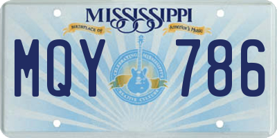 MS license plate MQY786