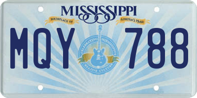 MS license plate MQY788
